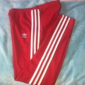 Red adidas leggings